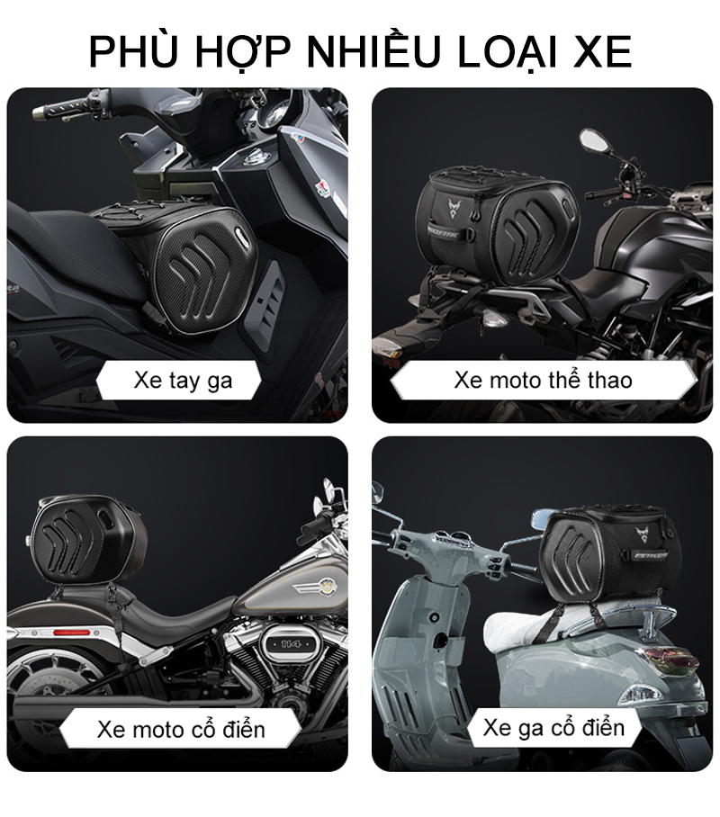 Túi buộc sau yên xe máy motocentric